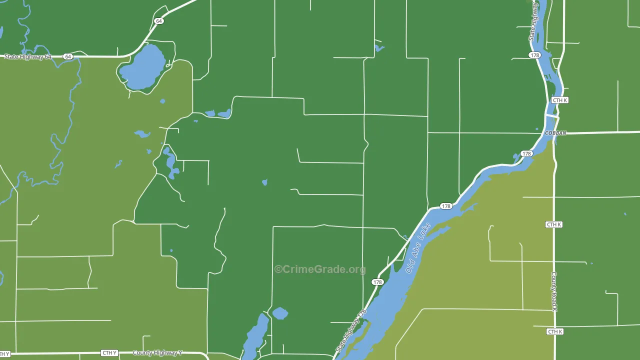 Jim Falls, WI Map of Vehicle Theft Rates