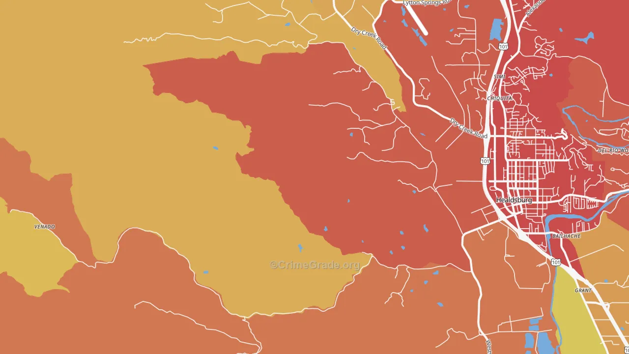 Jimtown, CA Map of Vehicle Theft Rates