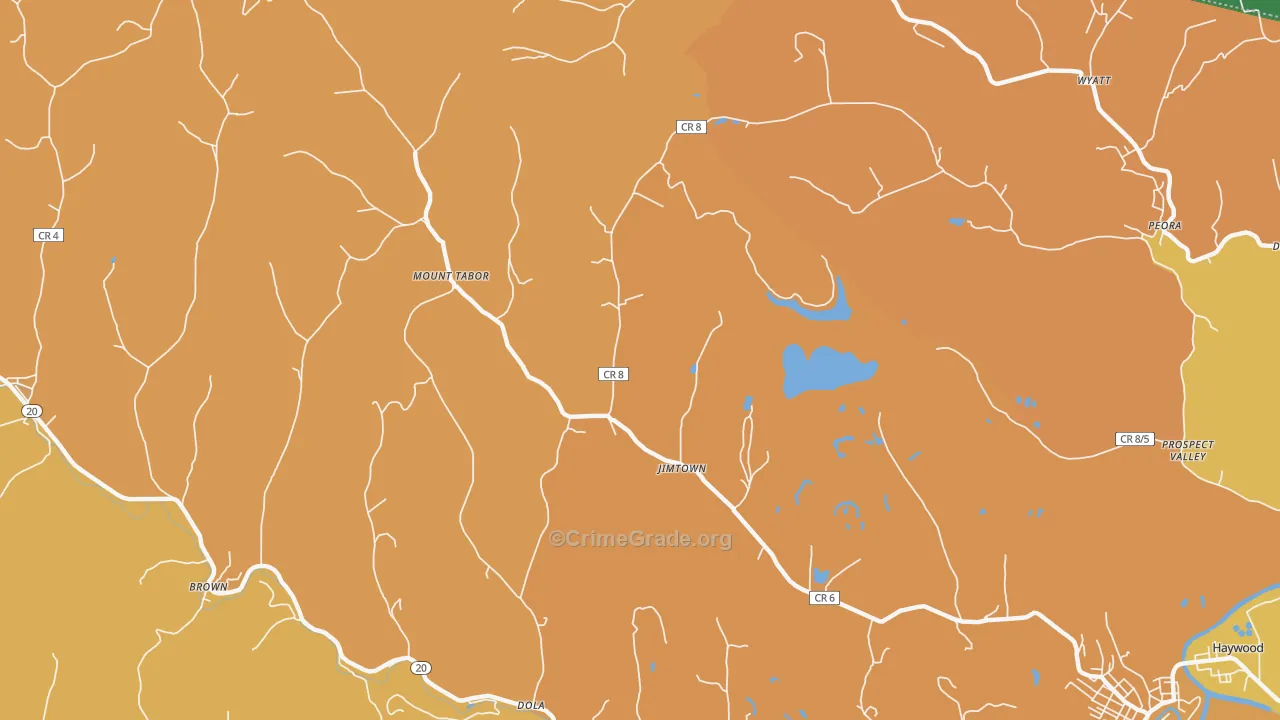 Jimtown, WV Map of Vehicle Theft Rates
