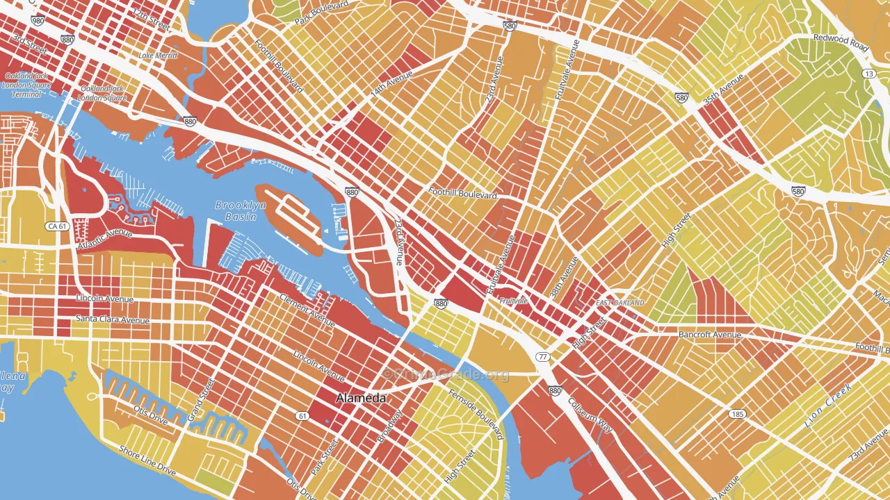 Jingletown, Oakland, CA Map of Vehicle Theft Rates