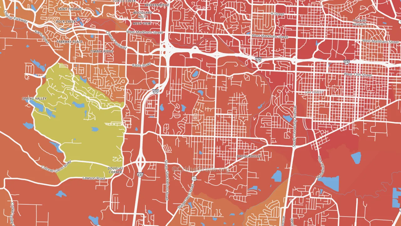 John Barrow, Little Rock, AR Map of Vehicle Theft Rates