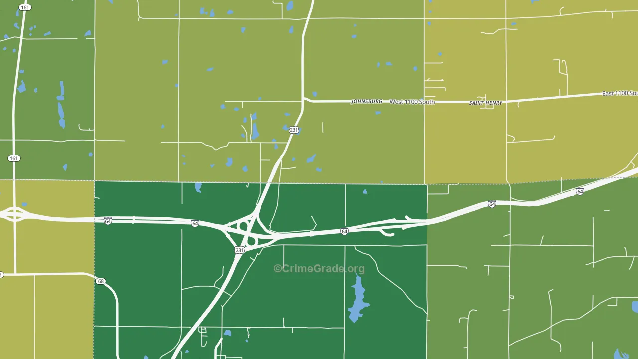 Johnsburg, IN Map of Vehicle Theft Rates