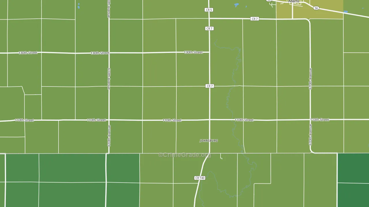 Johnsburg, MN Map of Vehicle Theft Rates