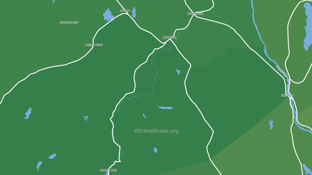 Johnsburg, NY Map of Vehicle Theft Rates