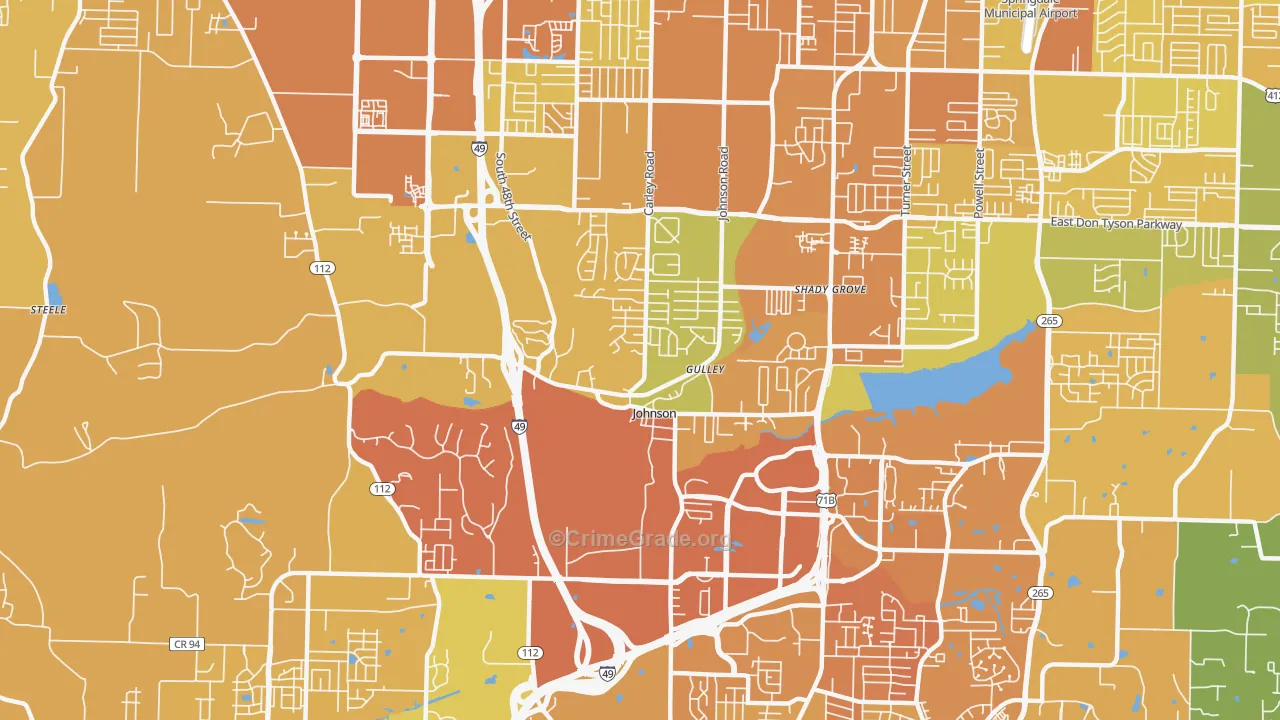 Johnson, AR Map of Vehicle Theft Rates