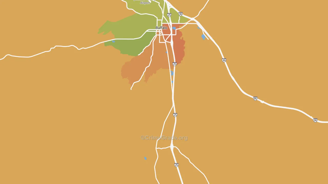 Johnson County, WY Map of Vehicle Theft Rates