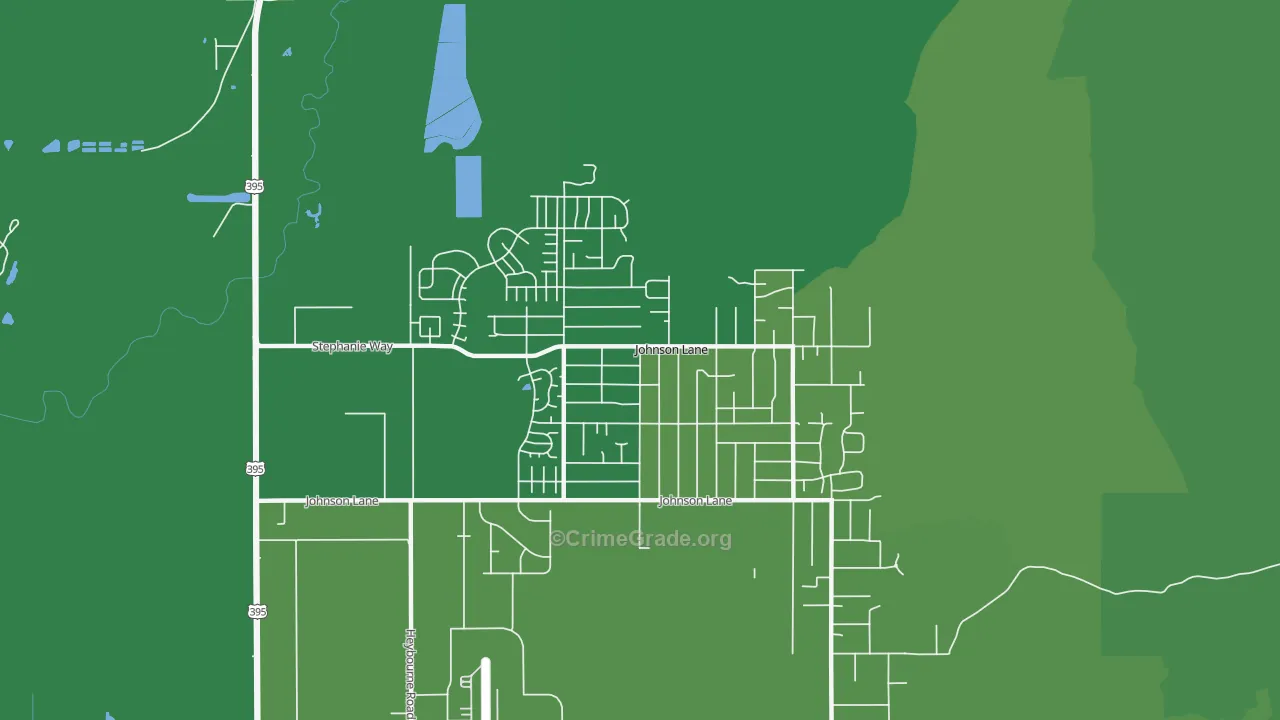 Johnson Lane, NV Map of Vehicle Theft Rates