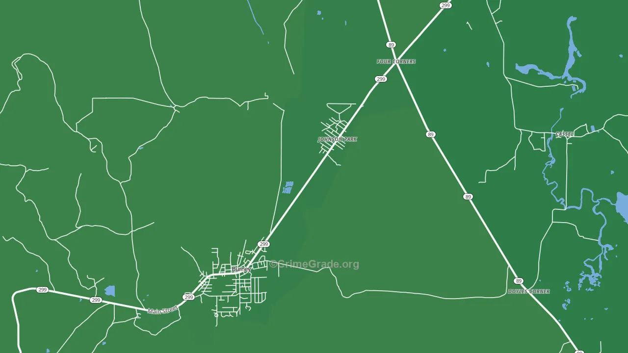 Johnson Park, CA Map of Vehicle Theft Rates