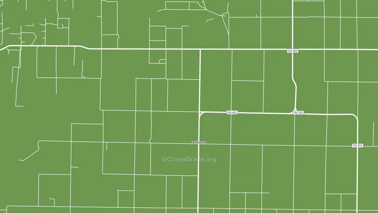 Johnson, TX Map of Vehicle Theft Rates