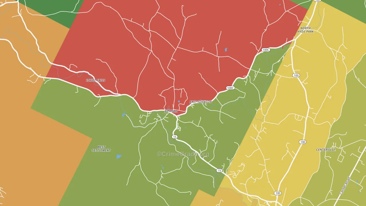 Johnson, VT Map of Vehicle Theft Rates