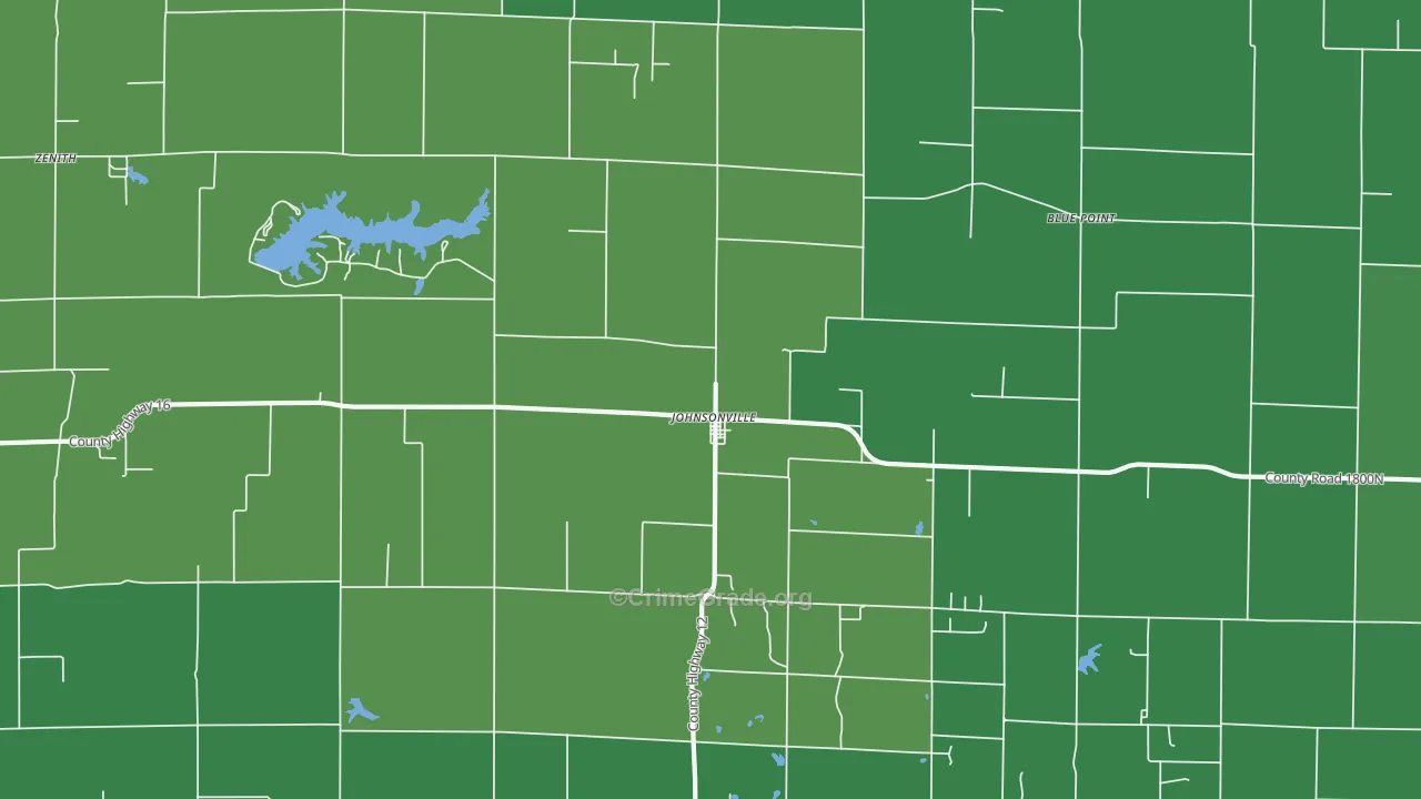 Johnsonville, IL Map of Vehicle Theft Rates