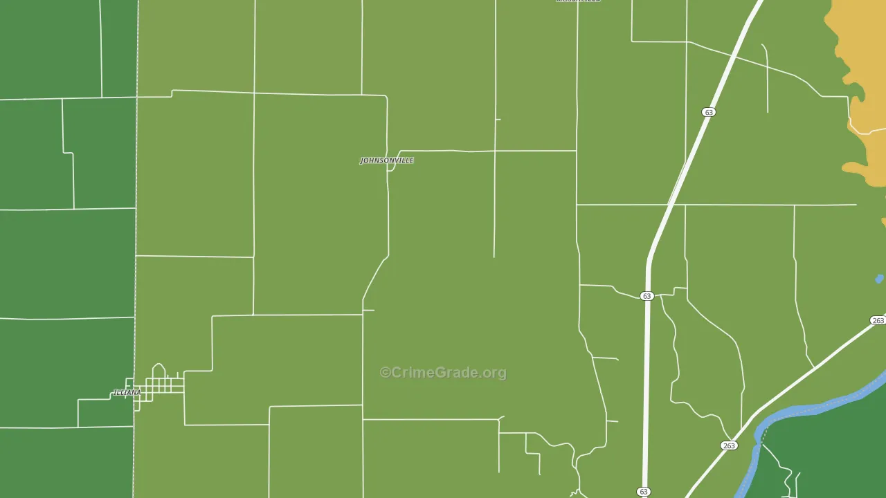 Johnsonville, IN Map of Vehicle Theft Rates