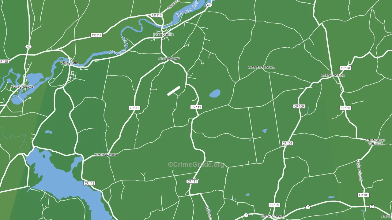 Johnsonville, NY Map of Vehicle Theft Rates