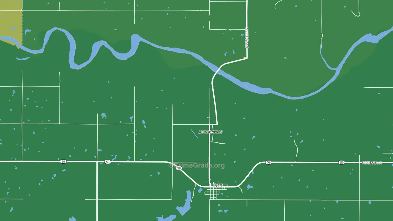 Johnsonville, OK Map of Vehicle Theft Rates