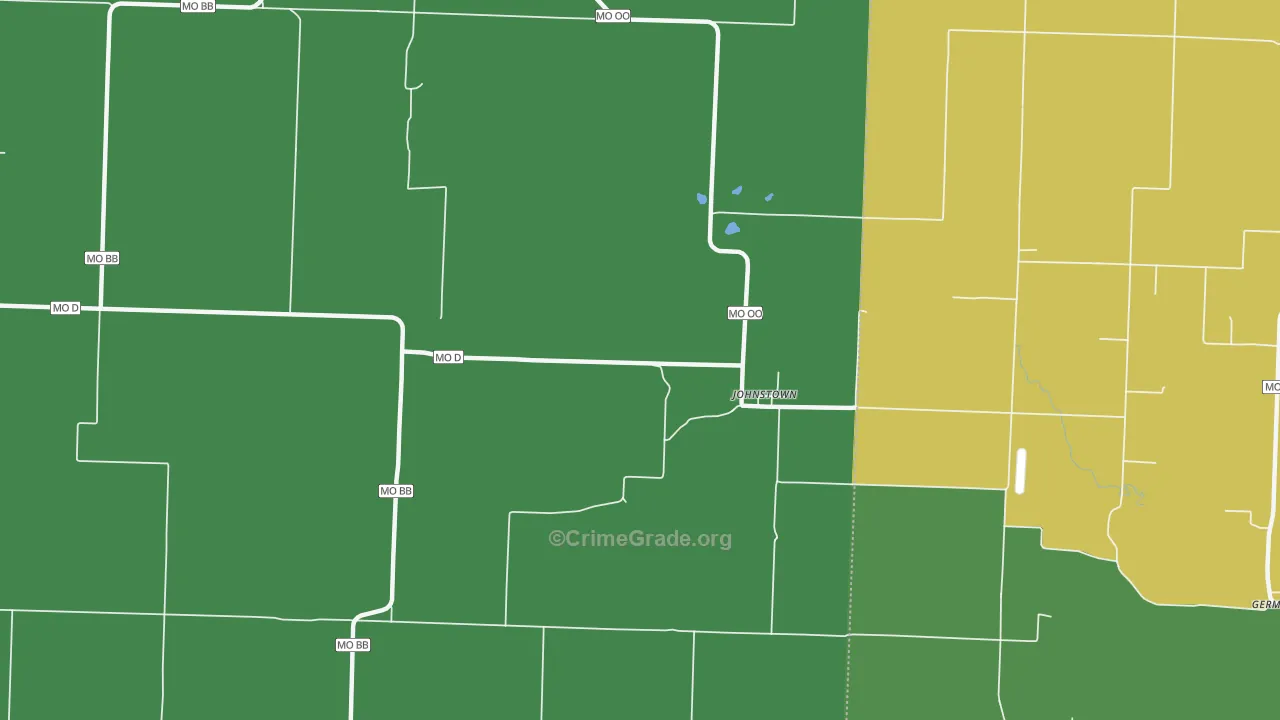 Johnstown, MO Map of Vehicle Theft Rates