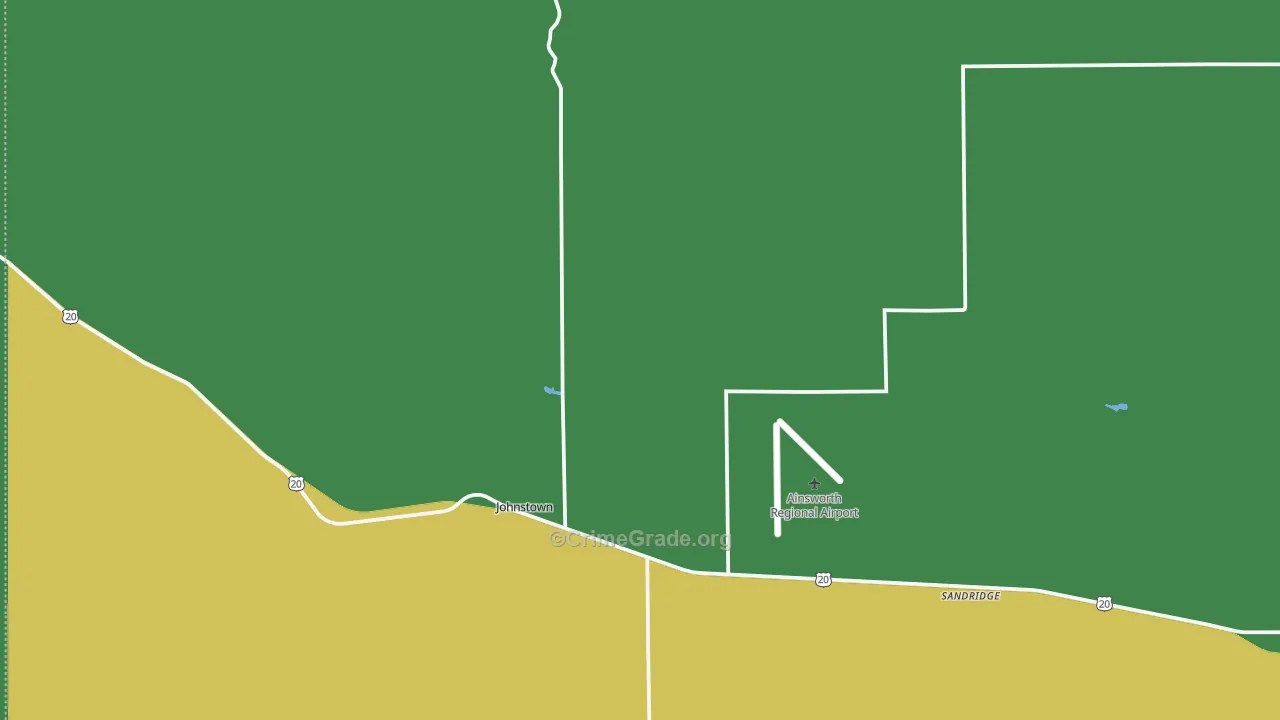 Johnstown, NE Map of Vehicle Theft Rates