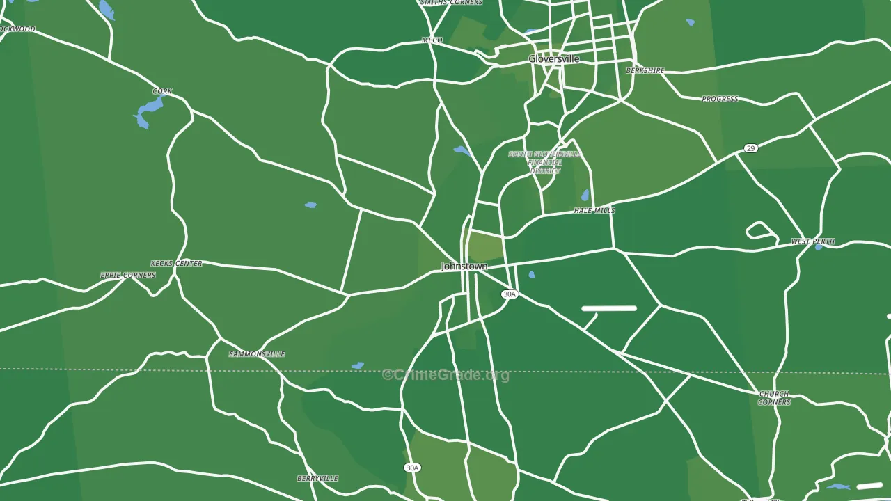 Johnstown, NY Map of Vehicle Theft Rates