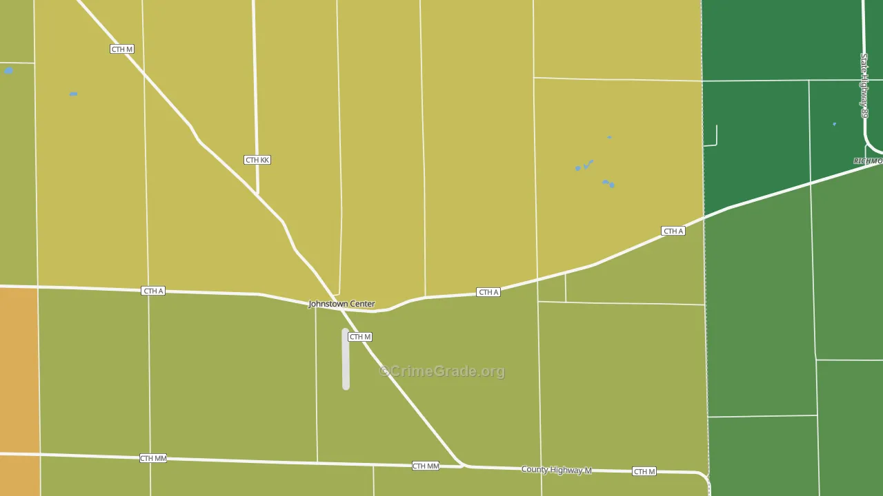 Johnstown, WI Map of Vehicle Theft Rates
