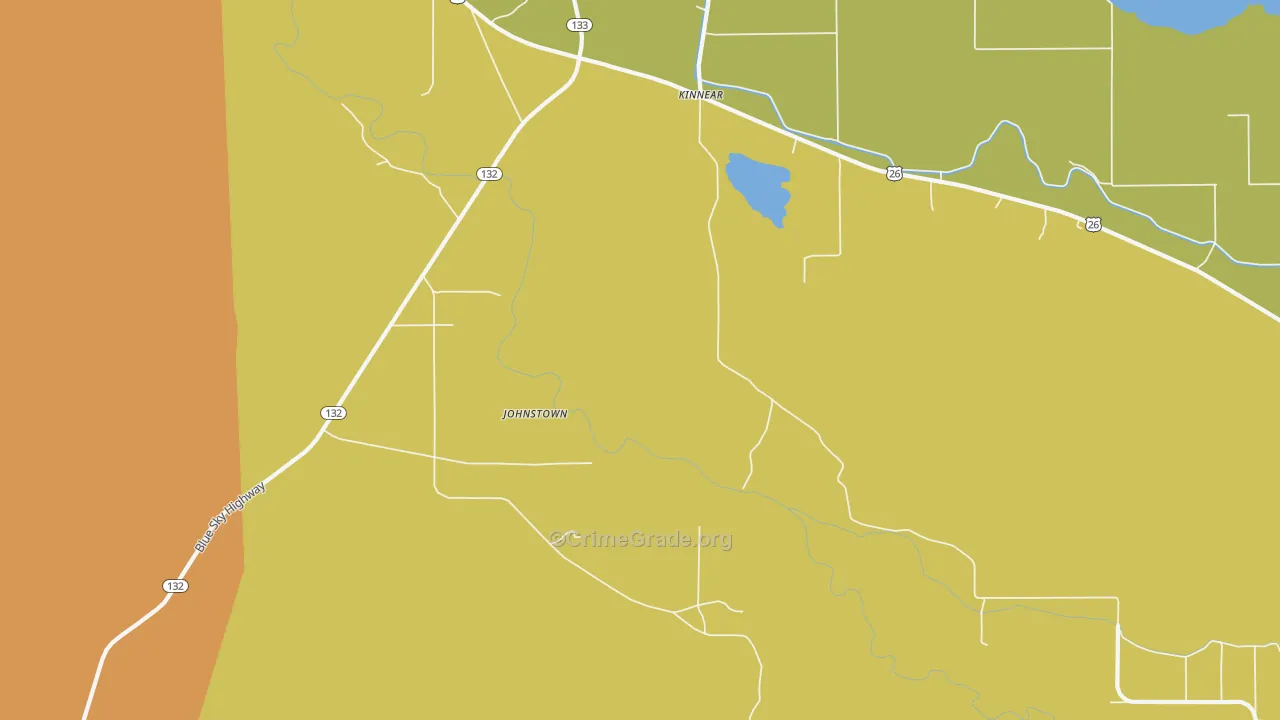 Johnstown, WY Map of Vehicle Theft Rates