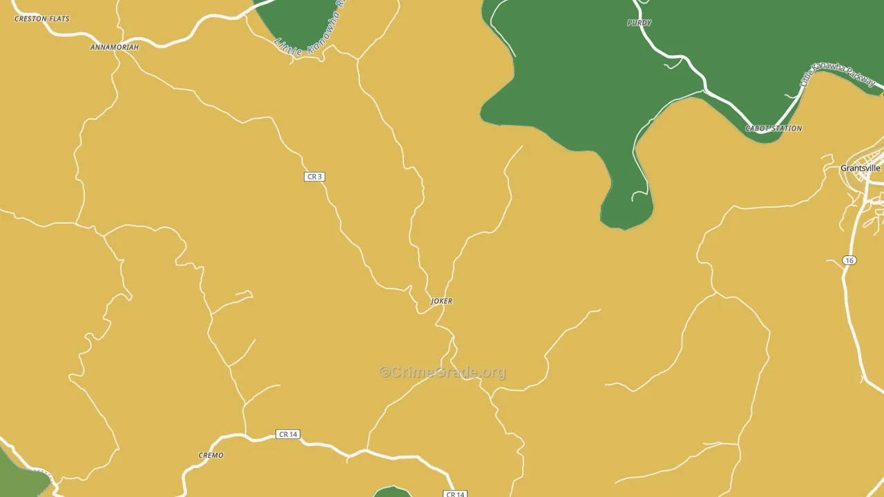 Joker, WV Map of Vehicle Theft Rates
