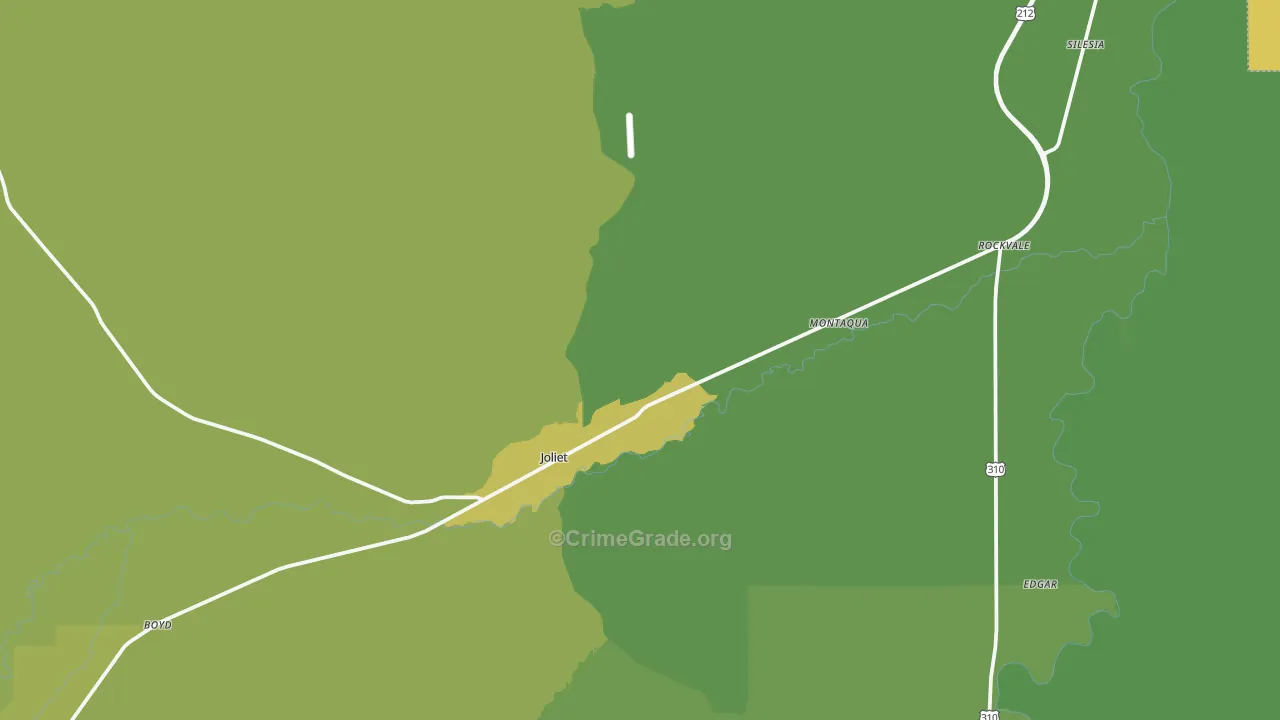 Joliet, MT Map of Vehicle Theft Rates