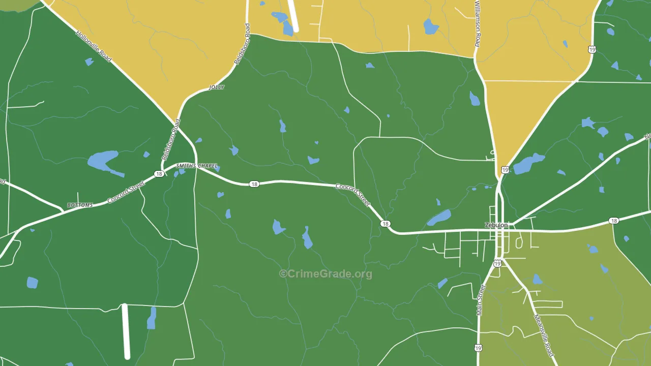 Jolly, GA Map of Vehicle Theft Rates