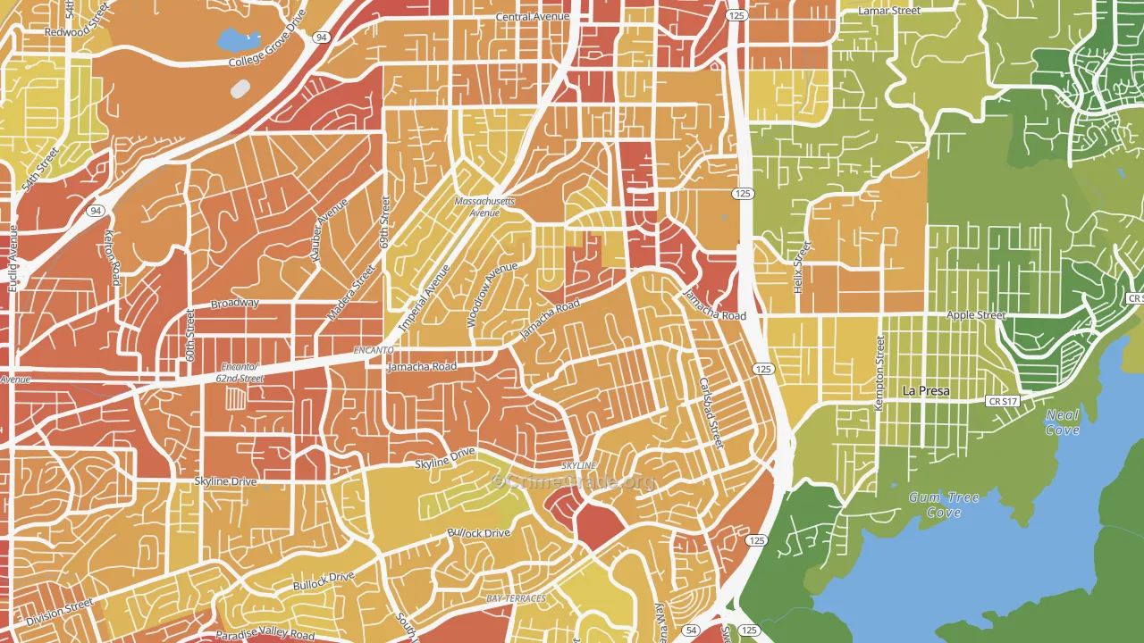 Jomacha-Lomita, San Diego, CA Map of Vehicle Theft Rates