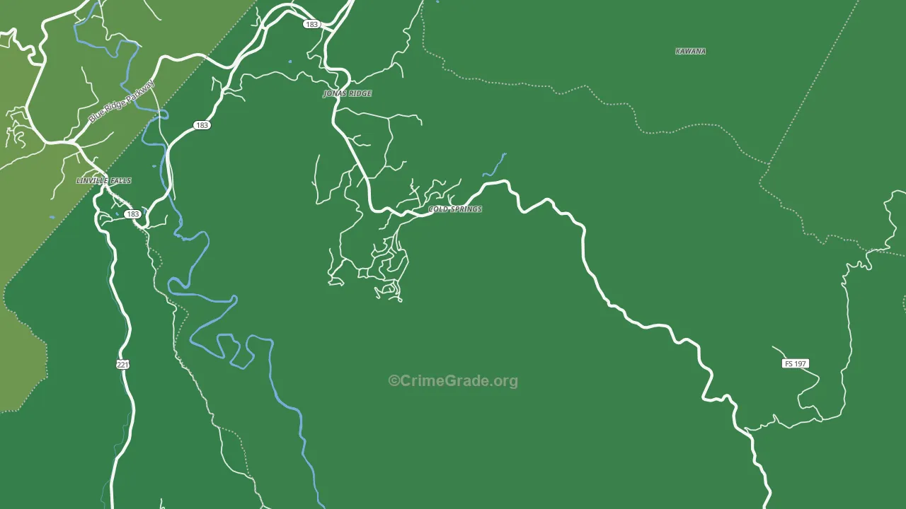 Jonas Ridge, NC Map of Vehicle Theft Rates