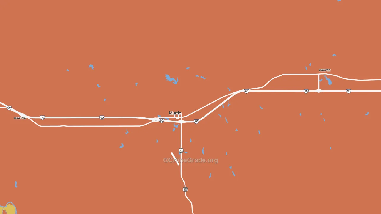 Jones County, SD Map of Vehicle Theft Rates