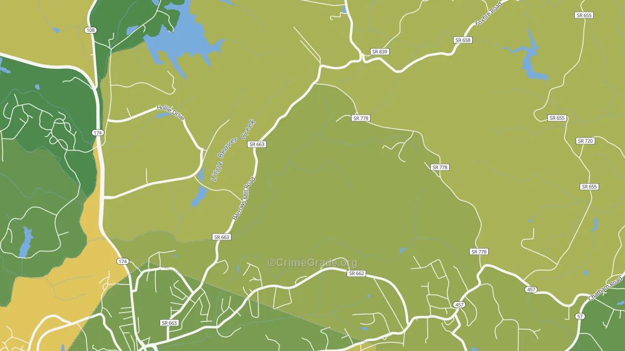 Jones Creek, VA Map of Vehicle Theft Rates