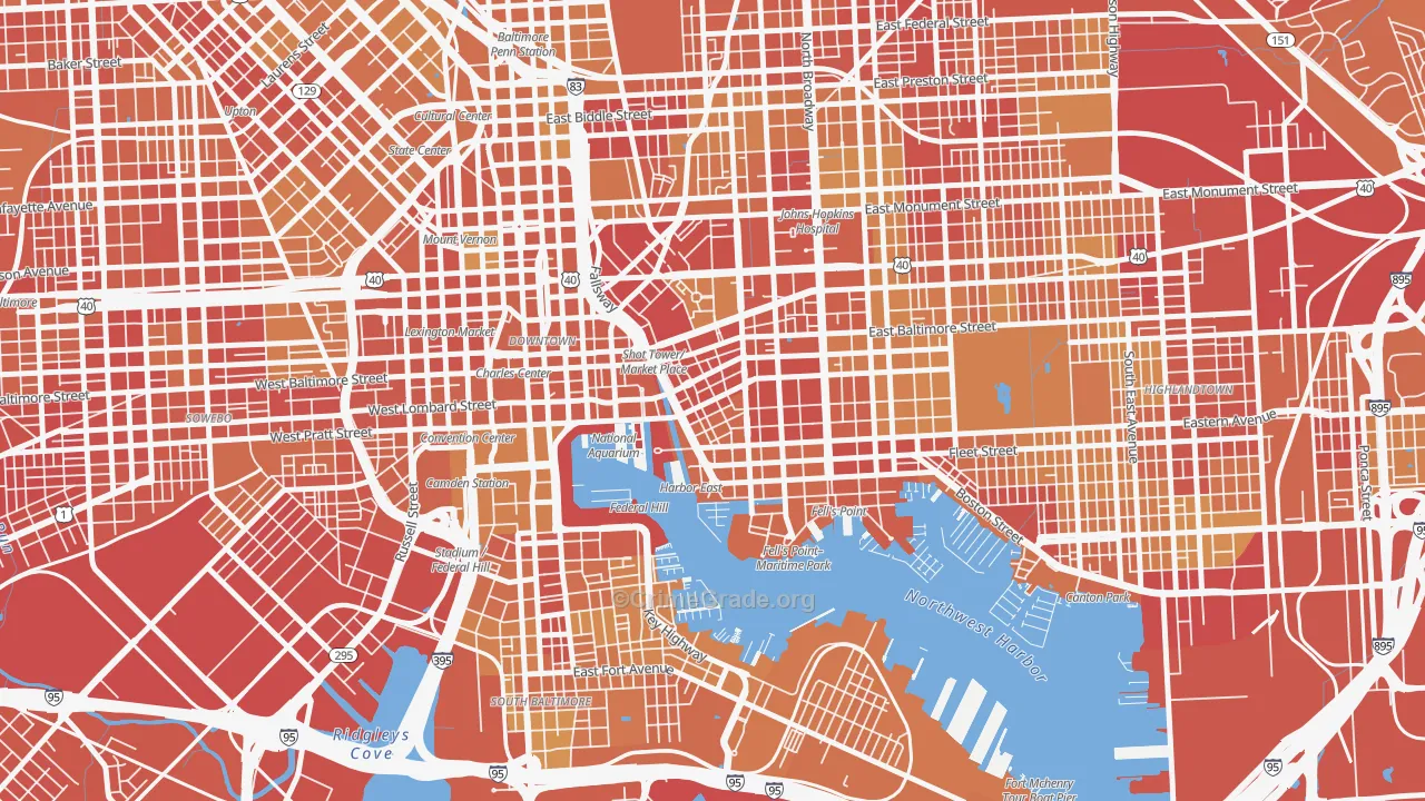 Jonestown, Baltimore, MD Map of Vehicle Theft Rates