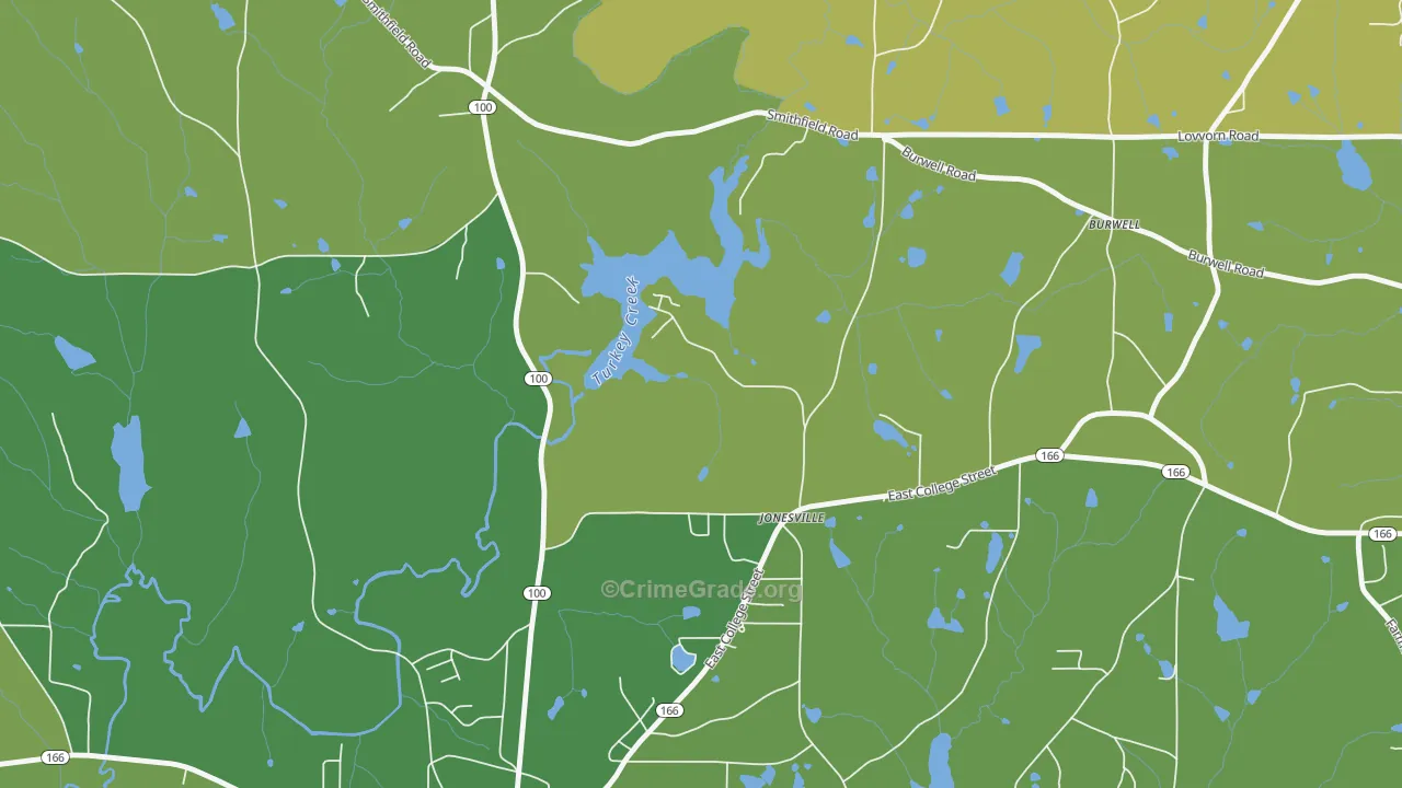Jonesville, GA Map of Vehicle Theft Rates