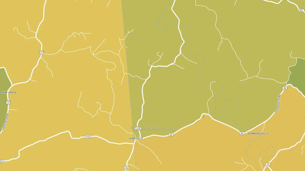 Jonesville, KY Map of Vehicle Theft Rates