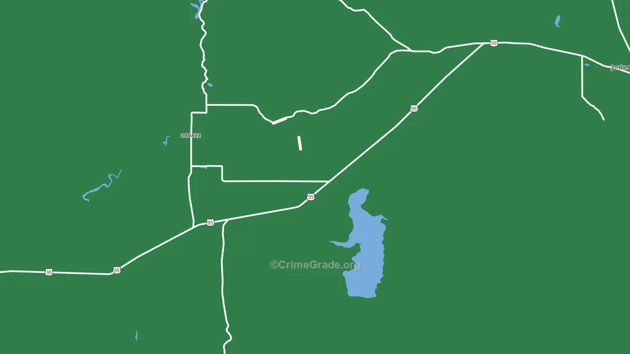 Jordan Valley, OR Map of Vehicle Theft Rates
