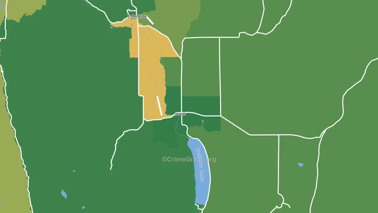 Joseph, OR Map of Vehicle Theft Rates