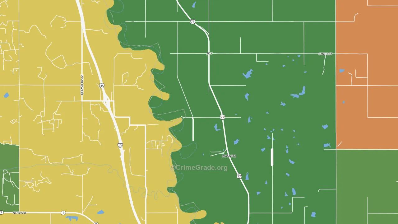 Joy, OK Map of Vehicle Theft Rates