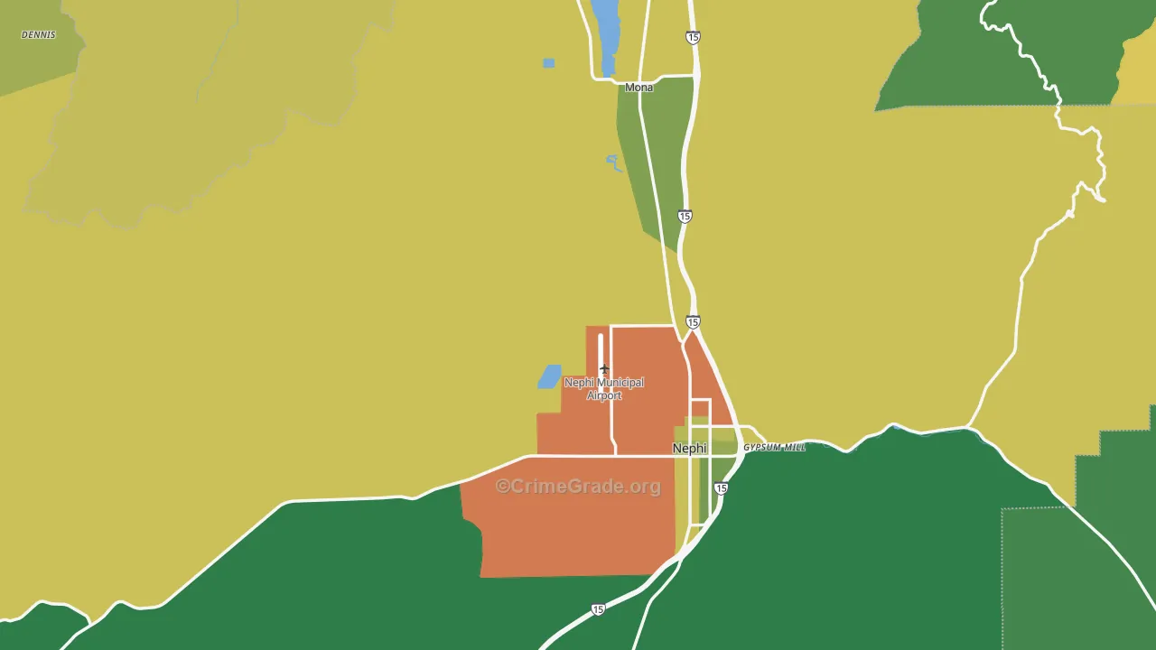 Juab County, UT Map of Vehicle Theft Rates