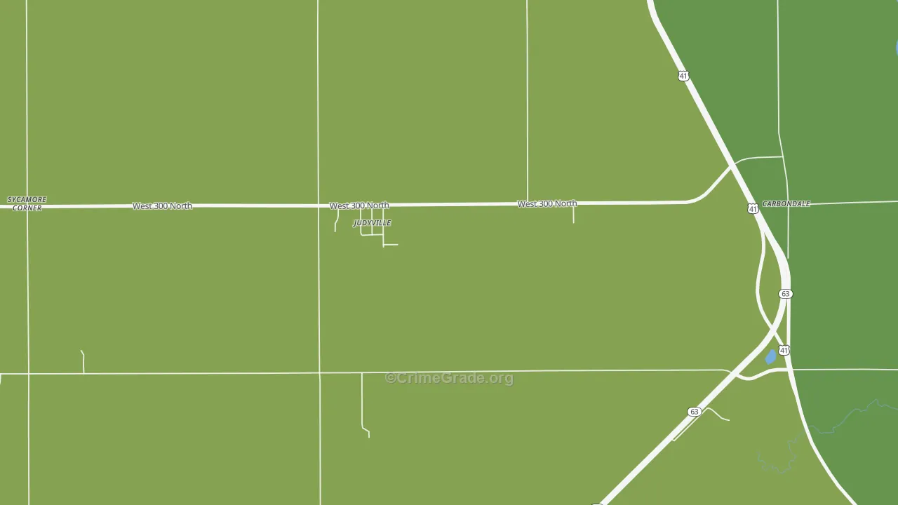 Judyville, IN Map of Vehicle Theft Rates