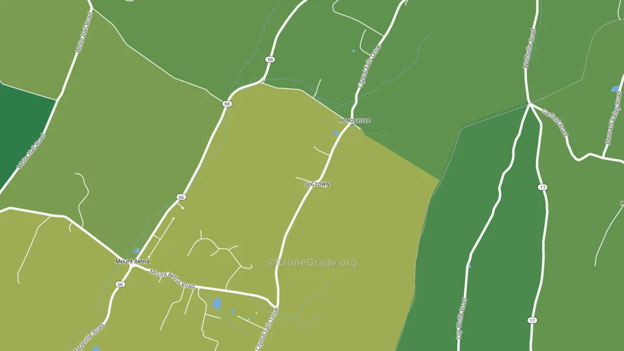 Jugtown, MD Map of Vehicle Theft Rates