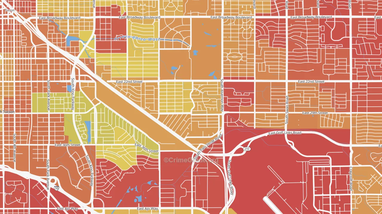 Julia Keen, Tucson, AZ Map of Vehicle Theft Rates