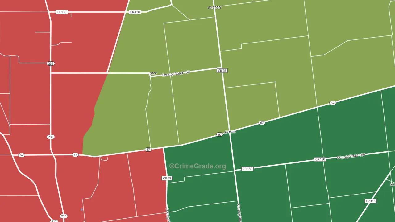 Jump, OH Map of Vehicle Theft Rates