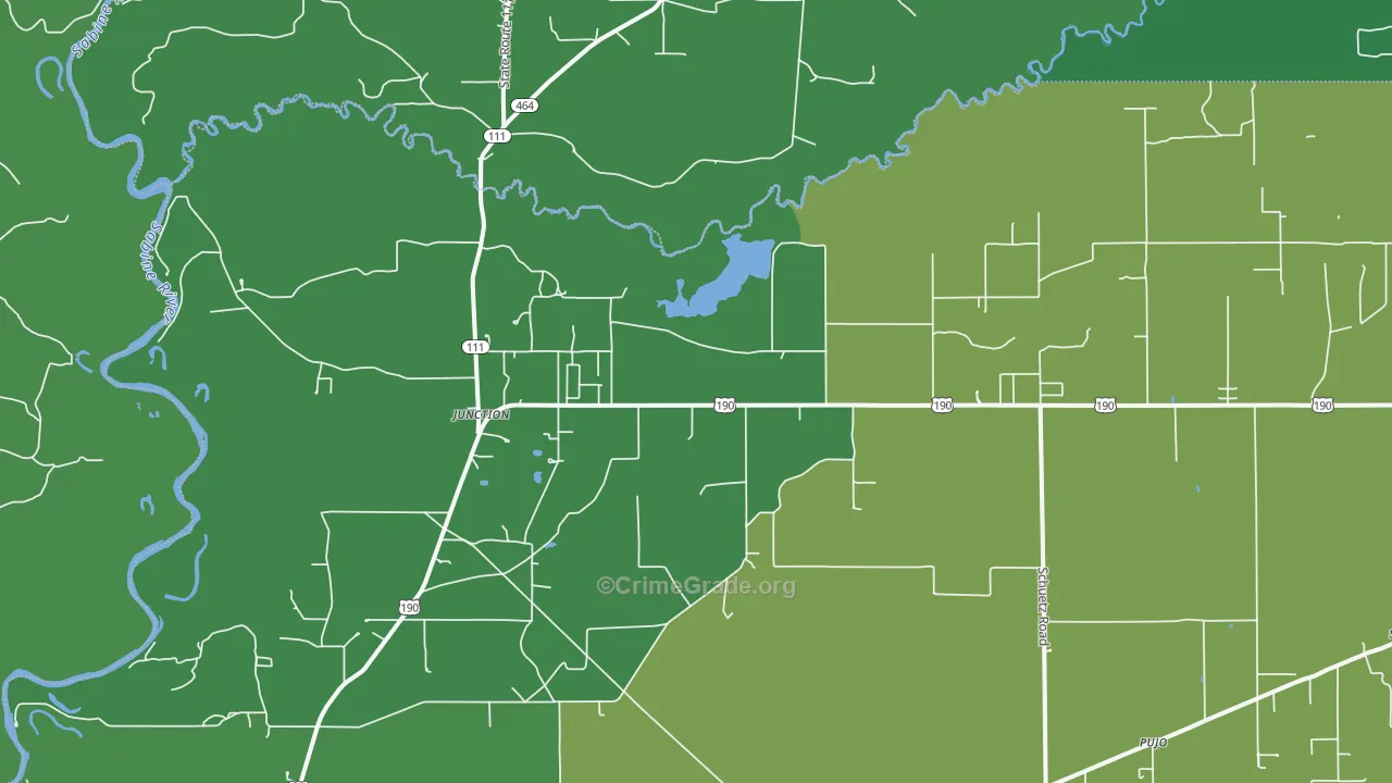 Junction, LA Map of Vehicle Theft Rates