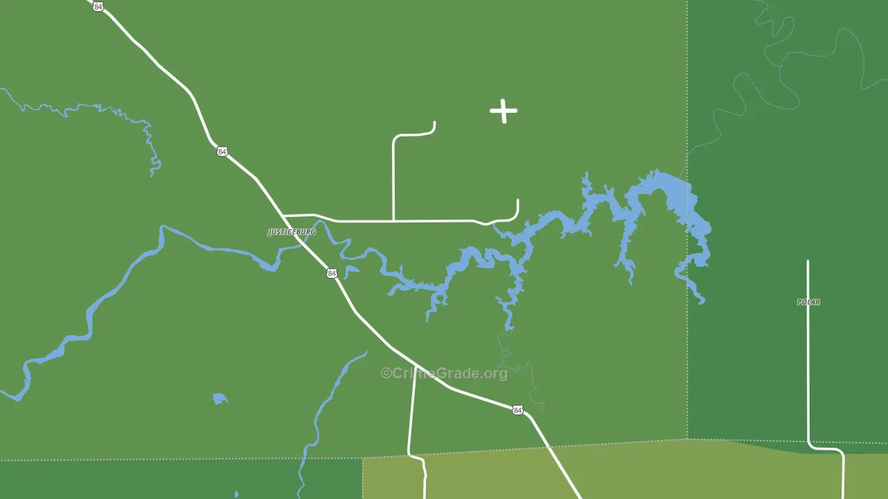Justiceburg, TX Map of Vehicle Theft Rates