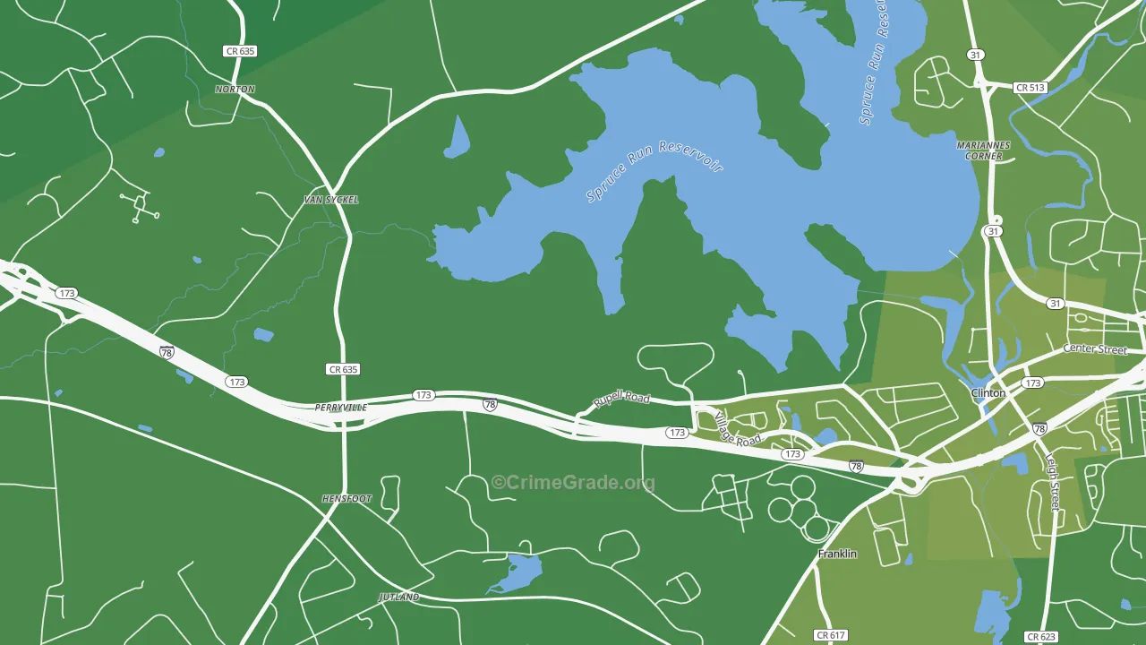 Jutland, NJ Map of Vehicle Theft Rates