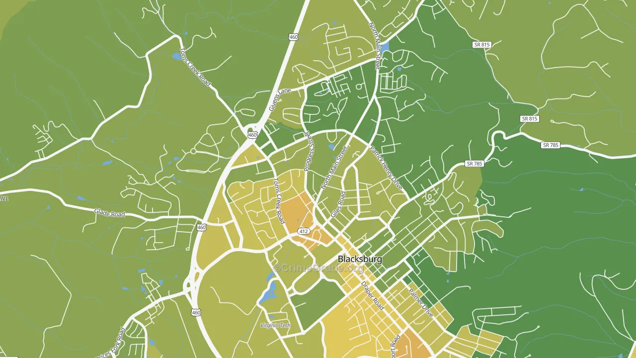 Kabrich Crescent, Blacksburg, VA Map of Vehicle Theft Rates