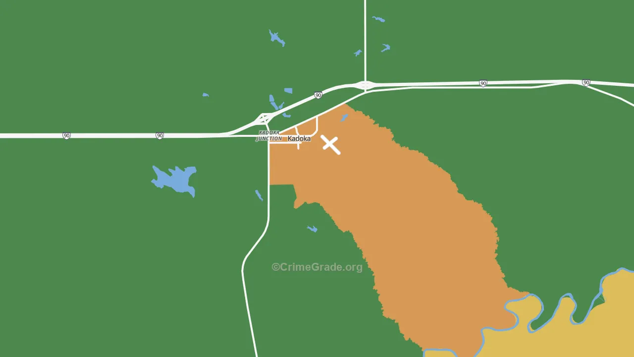 Kadoka, SD Map of Vehicle Theft Rates