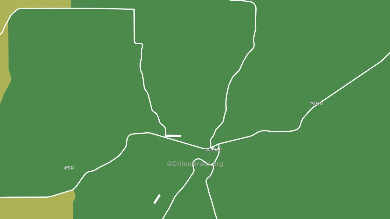 Kahlotus, WA Map of Vehicle Theft Rates