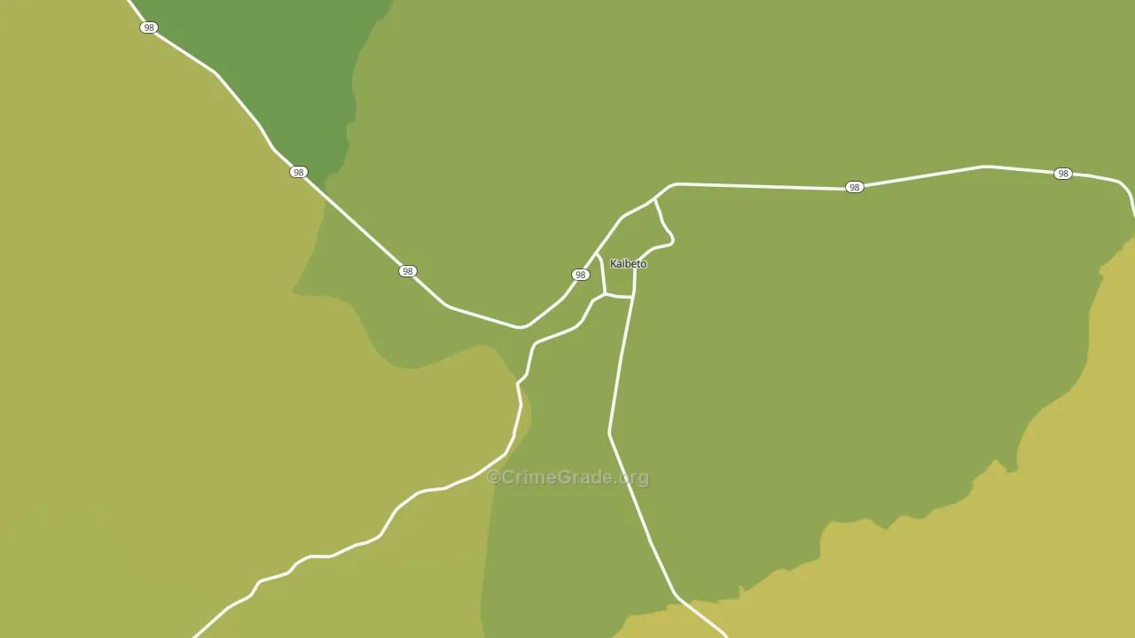 Kaibito, AZ Map of Vehicle Theft Rates