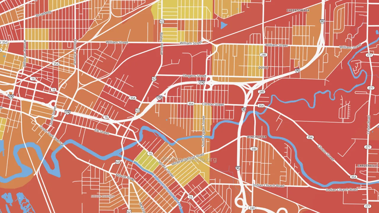 Kaisertown, Buffalo, NY Map of Vehicle Theft Rates