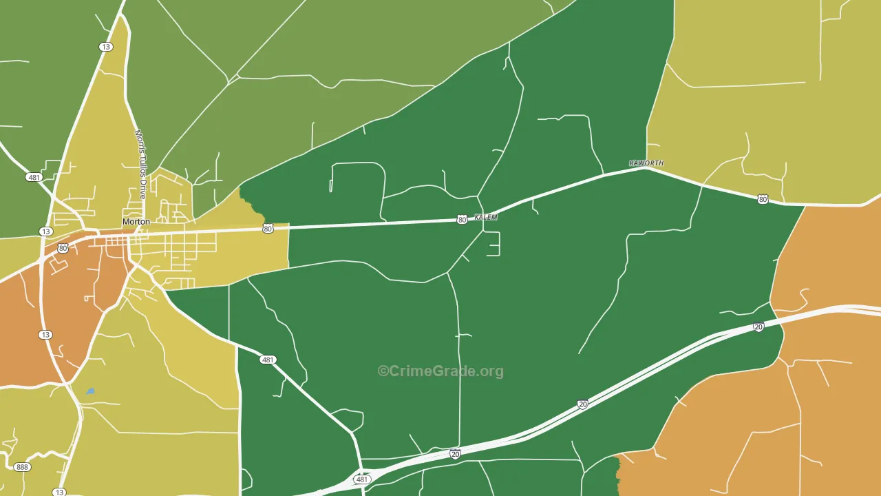 Kalem, MS Map of Vehicle Theft Rates